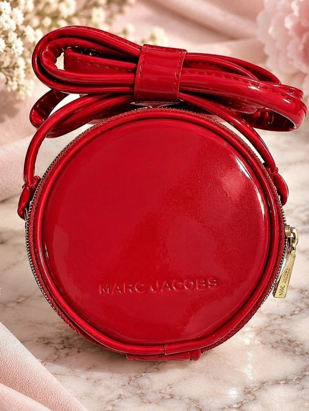 Marc Jacobs Red Patent Leather Mini Canteen Crossbody Bag